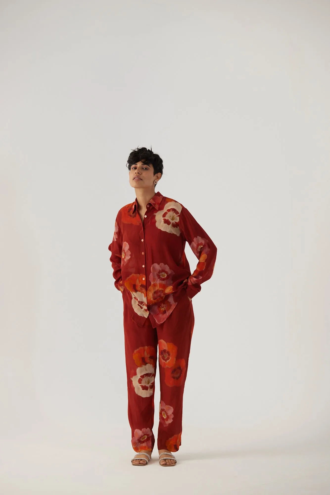 GARDENIA RED CO-ORD SET - Yam India