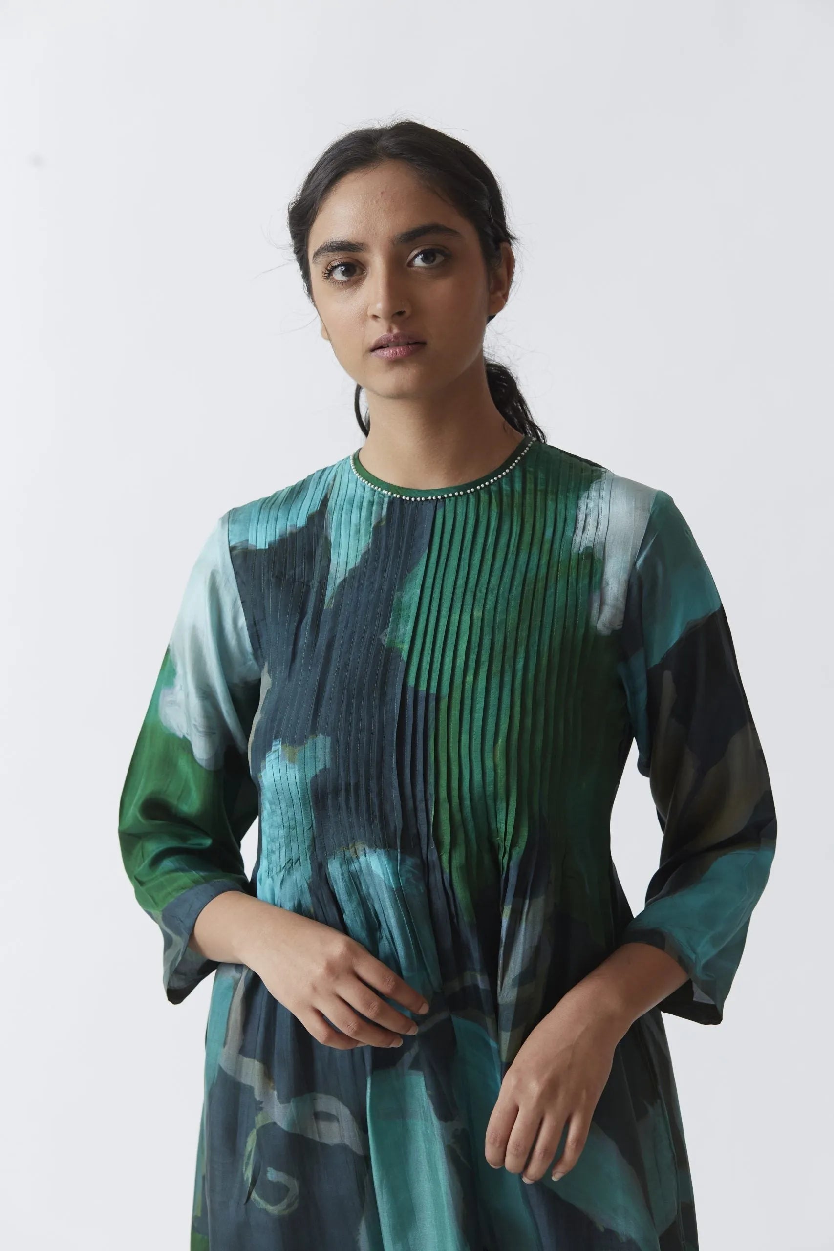 EMERALD SILK KURTA SET - Yam India