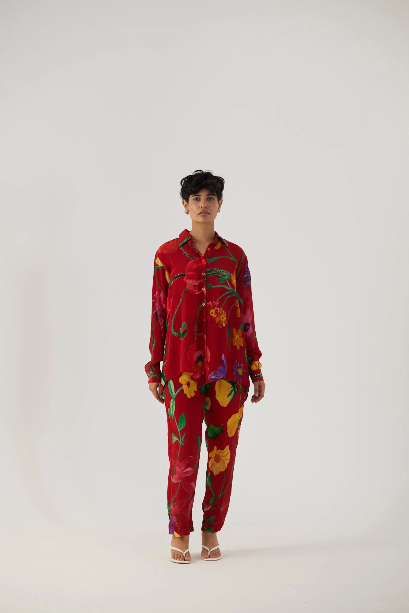 BIG BOTANICAL RED CO-ORD SET - Yam India