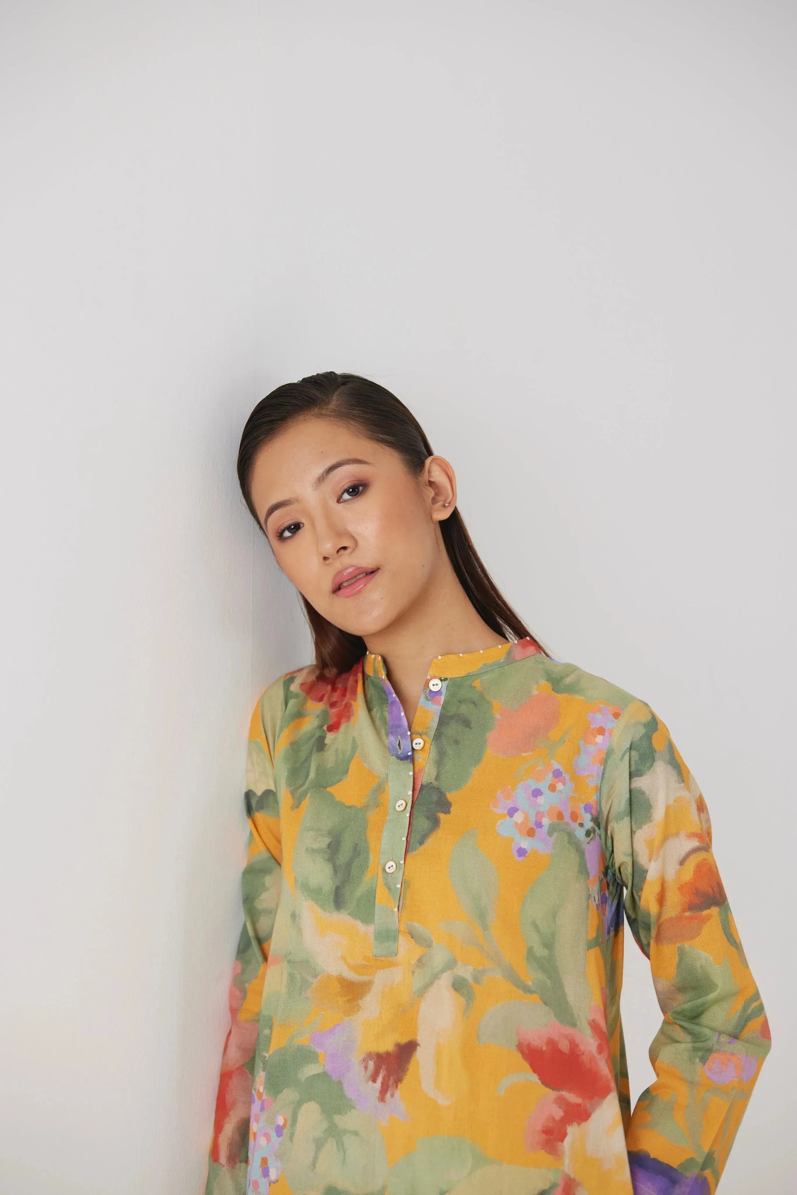 ALLORA YELLOW SHORT KURTA SET - Yam India