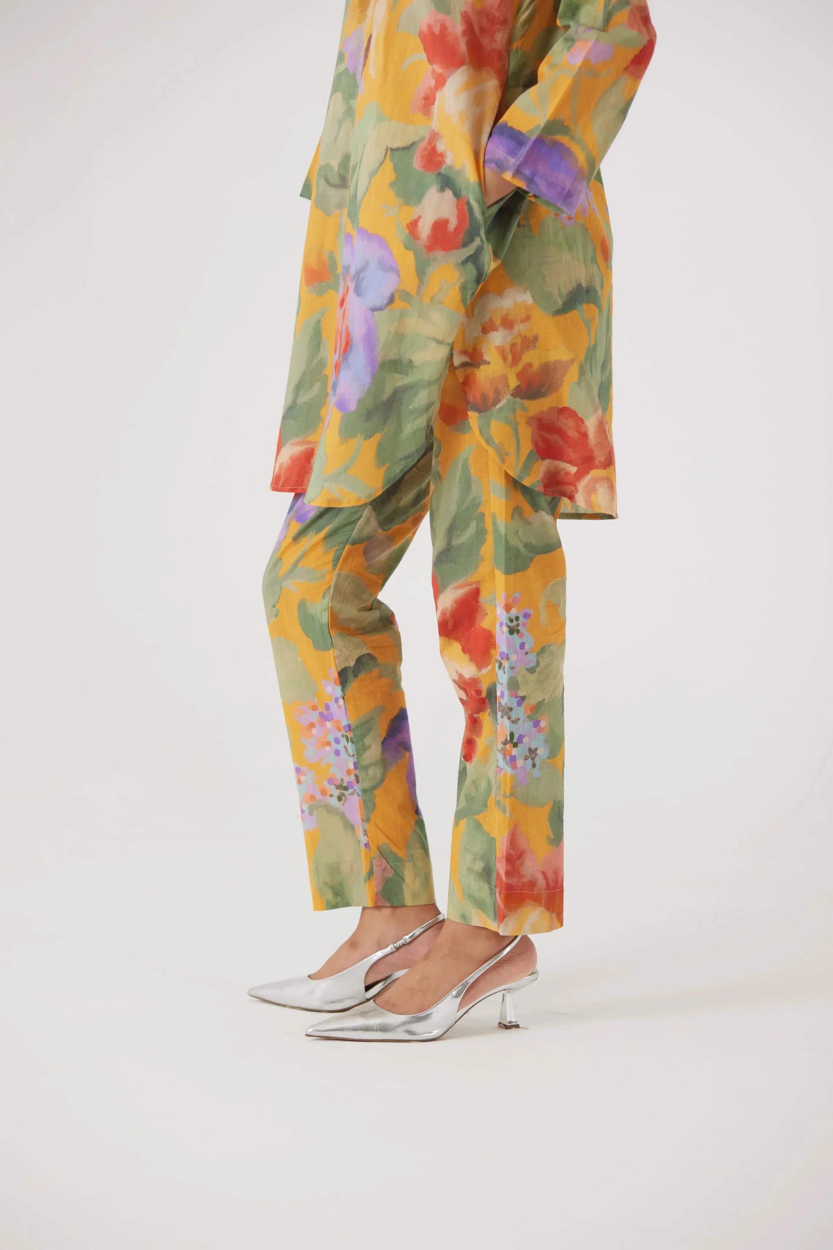 ALLORA YELLOW SHORT KURTA SET - Yam India