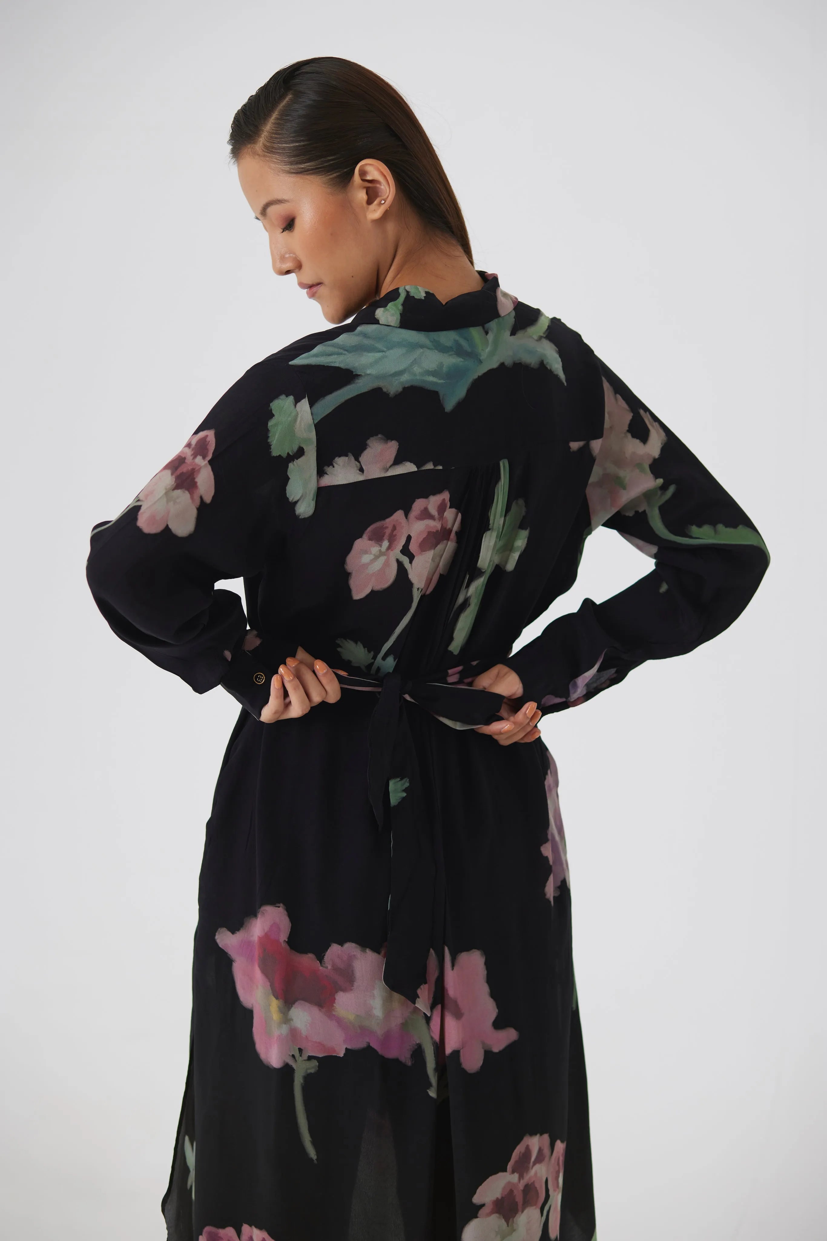 JULIET BLACK WRAP KURTA SET - Yam India