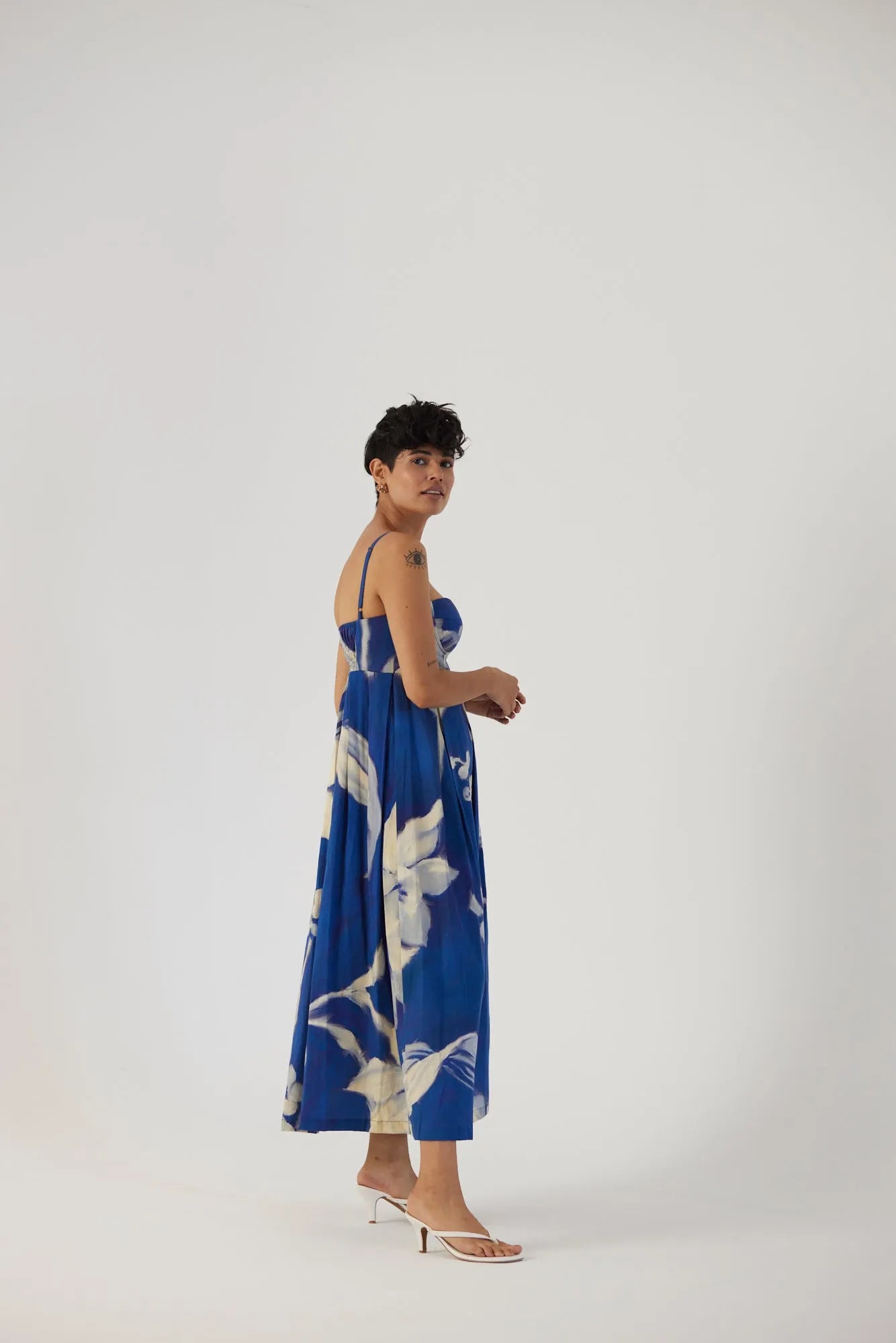 CHICORY BLUE BRALETTE DRESS - Yam India