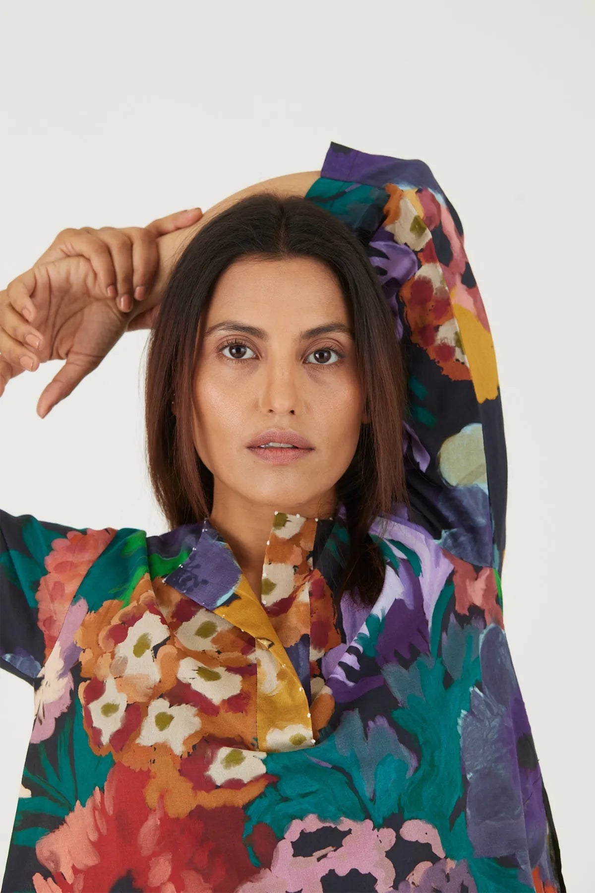 FARAH BLACK COTTON KURTA SET - Yam India