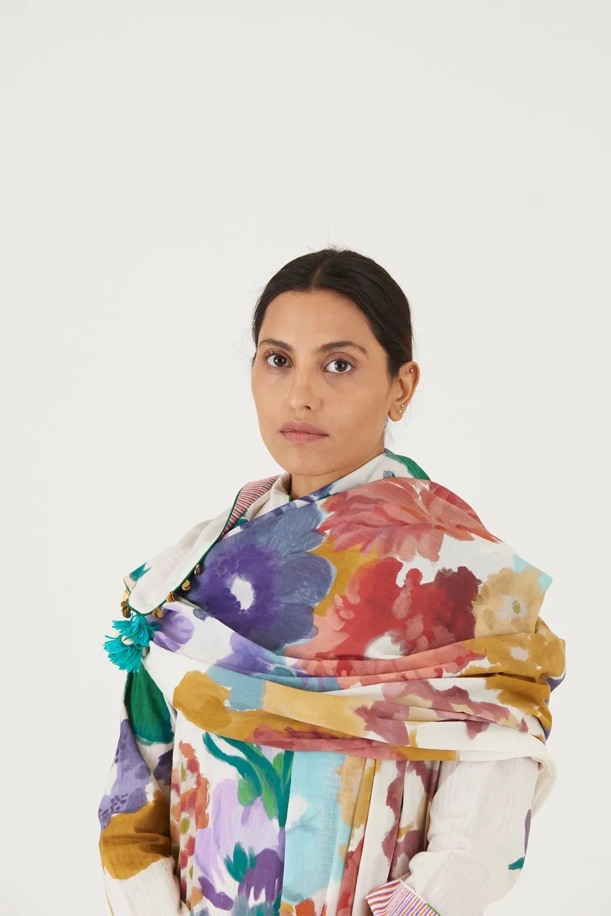 FARAH WHITE DUPATTA - Yam India