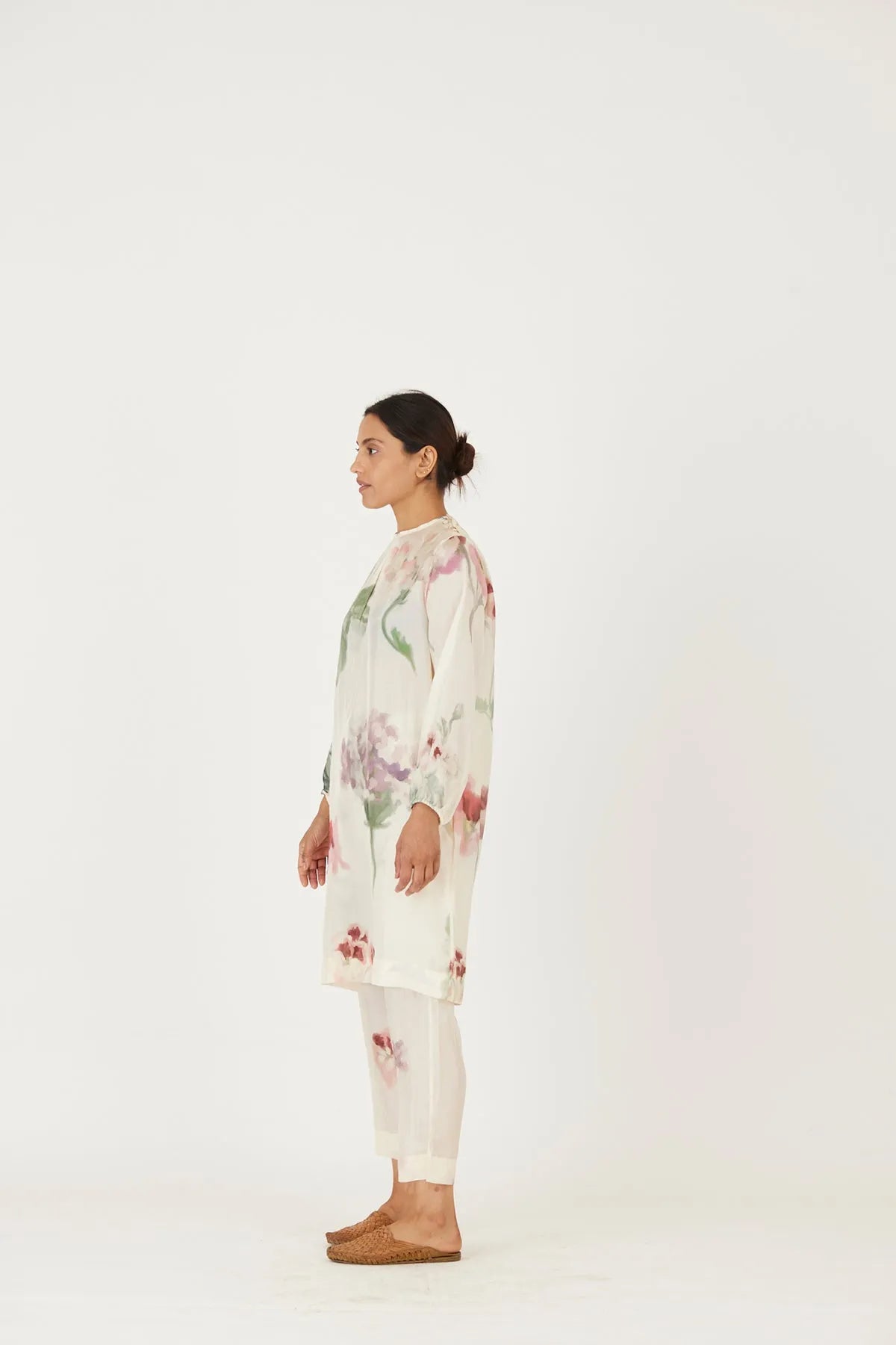 JULIET WHITE SILK KURTA SET - Yam India