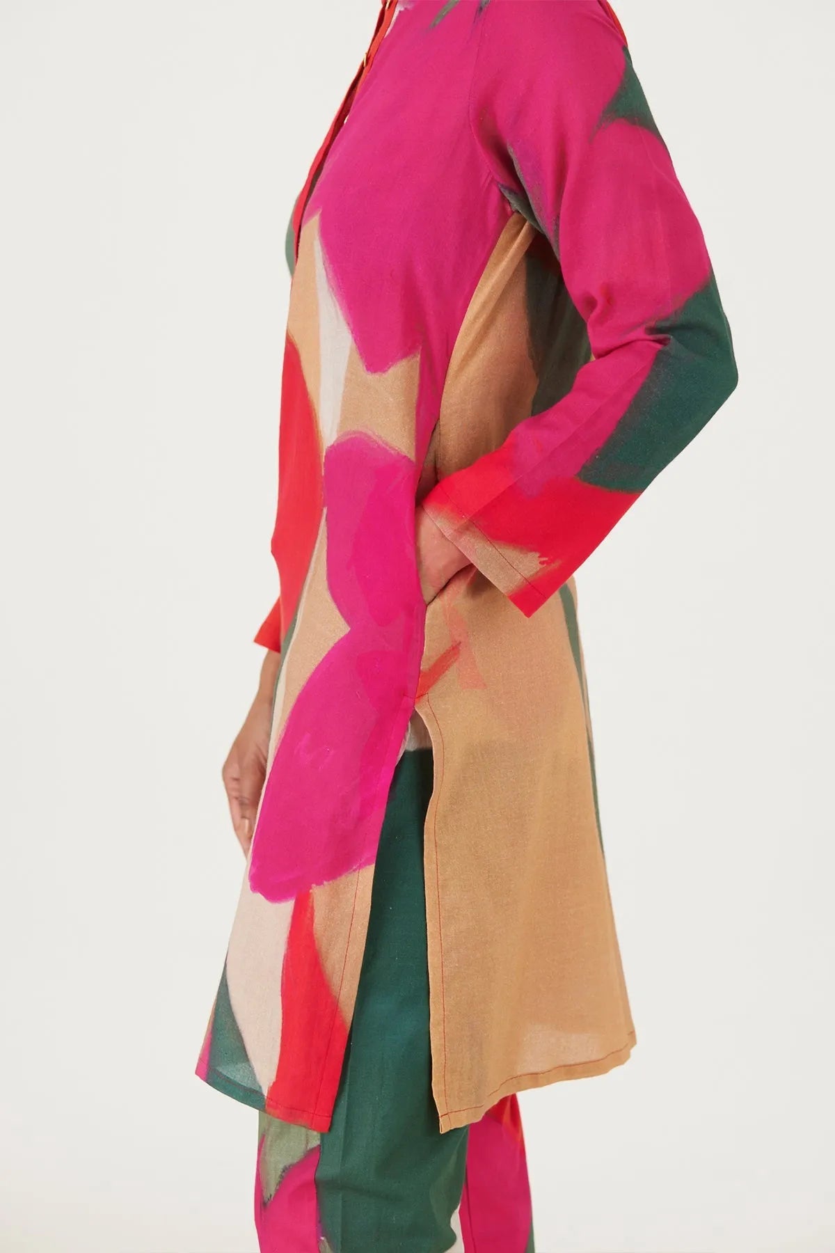 LEI LANI RED SHORT KURTA SET - Yam India